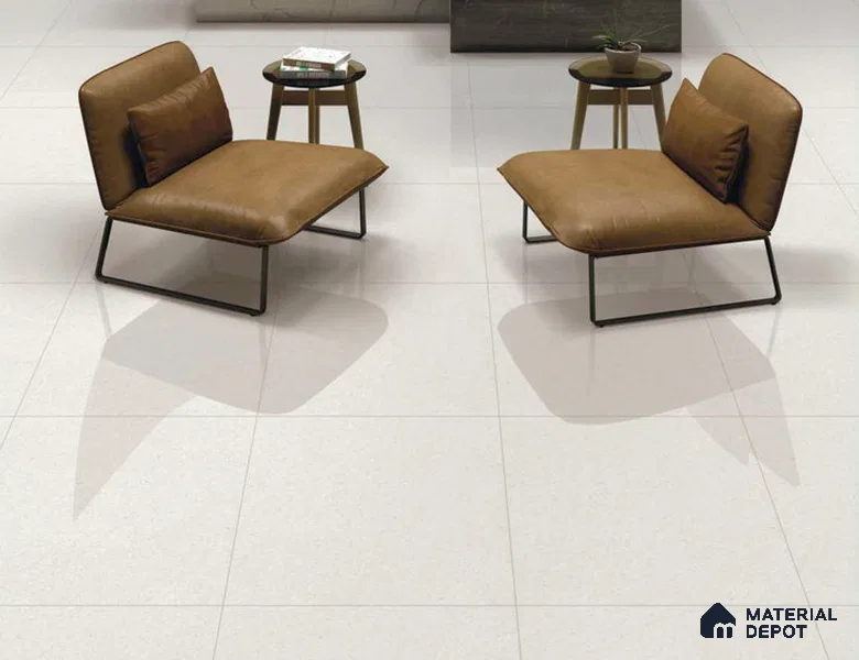 TL 03015 White 2 ft x 2 ft Glossy Finish Vitrified Floor Tile - 9.5 mm