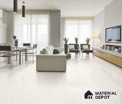 TL 03027 Ice White 2 ft x 2 ft Glossy Finish Vitrified Floor Tile - 9.5 mm