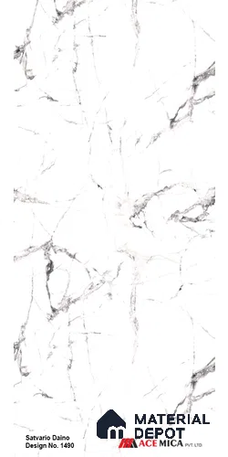 White Marble Look LM 17126 10 ft x 4 ft Matte Finish Decorative Laminate - 1 mm | Suitable for TV Unit, Wardrobe, Kitchen Cabinets