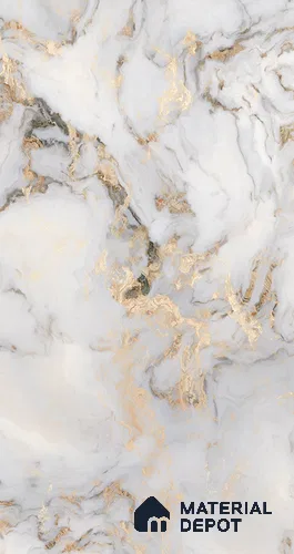 White Marble Look LM 04005 8 ft x 4 ft Matte Finish Decorative Laminate - 1 mm | Suitable for TV Unit, Wardrobe, Kitchen Cabinets