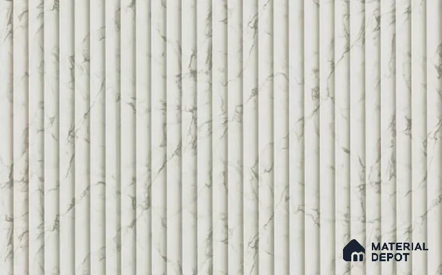 Marble Fluted LM 05070 8 ft x 4 ft High Gloss Finish Decorative Laminate - 0.8 mm | Suitable for TV Unit,Wardrobe, Kitchen Cabinets