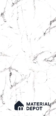 White Marble Look LM 17421 10 ft x 4 ft High Gloss Finish Decorative Laminate - 1 mm | Suitable for TV Unit, Wardrobe, Kitchen Cabinets