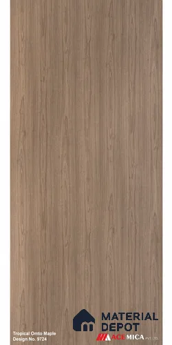 Wooden Look LM 17400 Tropical Omto Maple 10 ft x 4 ft Texture Finish Decorative Laminate - 1 mm | Suitable for TV Unit, Wardrobe, Kitchen Cabinets