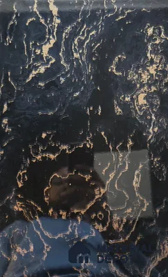 Black Marble Look LM 22848 8 ft x 4 ft High Gloss Finish Decorative Laminate - 1 mm | Suitable for TV Unit, Wardrobe, Kitchen Cabinets