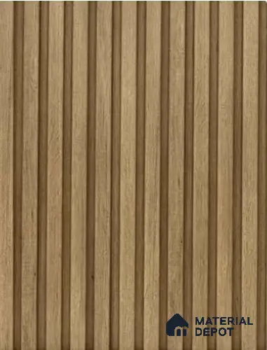 Beech Wood 10 ft x 0.68 ft (3060x208 mm) Curve Design Interior & Exterior Wall & Ceiling Panel - 10 mm | Suitable for Balcony, Facade & Open Area | Width is Subjected to 5% Variation
