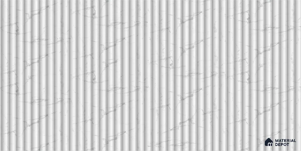 White Fluted look LM 26259 8 ft x 4 ft Super Matte Finish Decorative Laminate - 1 mm | Suitable for Bedroom, TV Unit, Wardrobe, Kitchen Cabinet
