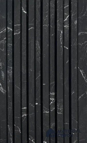 Black Marble Louver PN 04192 8 ft x 4.9 inch Charcoal Panel - 11 mm | Suitable for Feature Wall, TV Unit & Living Room | Width is Subjected to 5% Variation
