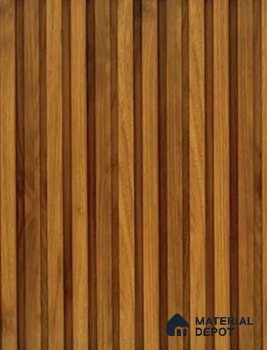Oak Wood Ocre 10 ft x 0.68 ft (3060x208 mm) Curve Design Interior & Exterior Wall & Ceiling Panel - 10 mm | Suitable for Balcony, Facade & Open Area | Width is Subjected to 5% Variation