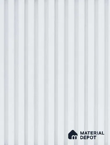 Snow White 10 ft x 0.68 ft (3060x208 mm) Curve Design Interior & Exterior Wall & Ceiling Panel - 10 mm | Suitable for Balcony, Facade & Open Area | Width is Subjected to 5% Variation