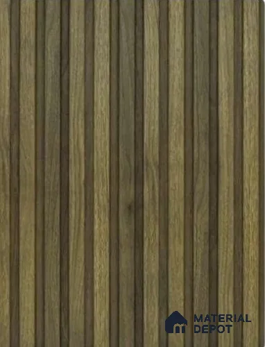 Spiced Walnut 10 ft x 0.68 ft (3060x208 mm) Curve Design Interior & Exterior Wall & Ceiling Panel - 10 mm | Suitable for Balcony, Facade & Open Area | Width is Subjected to 5% Variation