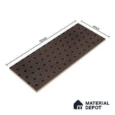 Subway Wall Tile TL 06427 AA Eterna Cocoa Classic Sepia 12 x 4 inch Ceramic Glossy Finish - 8 mm | 24 Random Design | Suitable for Accent / Feature Walls, Bathroom, Kitchen Wall & Backsplashes (Sample)
