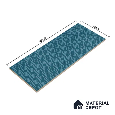Subway Wall Tile TL 06427 AB Eterna Seafoam Teal 12 x 4 inch Ceramic Glossy Finish - 8 mm | 24 Random Design | Suitable for Accent / Feature Walls, Bathroom, Kitchen Wall & Backsplashes (Sample)