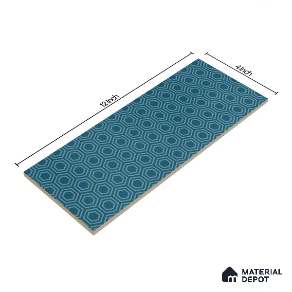 Subway Wall Tile TL 06427 AB Eterna Seafoam Teal 12 x 4 inch Ceramic Glossy Finish - 8 mm | 24 Random Design | Suitable for Accent / Feature Walls, Bathroom, Kitchen Wall & Backsplashes (Sample)