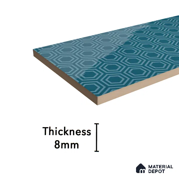 Subway Wall Tile TL 06427 AB Eterna Seafoam Teal 12 x 4 inch Ceramic Glossy Finish - 8 mm | 24 Random Design | Suitable for Accent / Feature Walls, Bathroom, Kitchen Wall & Backsplashes (Sample)