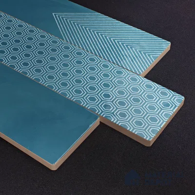 Subway Wall Tile TL 06427 AB Eterna Seafoam Teal 12 x 4 inch Ceramic Glossy Finish - 8 mm | 24 Random Design | Suitable for Accent / Feature Walls, Bathroom, Kitchen Wall & Backsplashes (Sample)