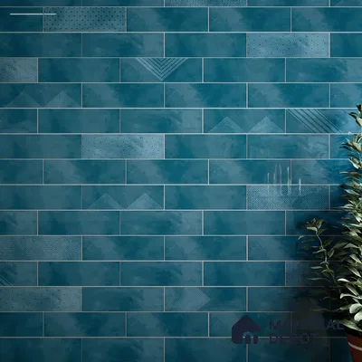 Subway Wall Tile TL 06427 AB Eterna Seafoam Teal 12 x 4 inch Ceramic Glossy Finish - 8 mm | 24 Random Design | Suitable for Accent / Feature Walls, Bathroom, Kitchen Wall & Backsplashes (Sample)