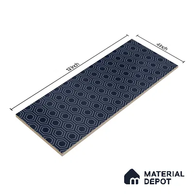 Subway Wall Tile TL 06427 AC Eterna Azure Cyan 12 x 4 inch Ceramic Glossy Finish - 8 mm | 24 Random Design | Suitable for Accent / Feature Walls, Bathroom, Kitchen Wall & Backsplashes