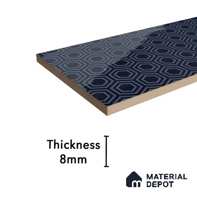 Subway Wall Tile TL 06427 AC Eterna Azure Cyan 12 x 4 inch Ceramic Glossy Finish - 8 mm | 24 Random Design | Suitable for Accent / Feature Walls, Bathroom, Kitchen Wall & Backsplashes