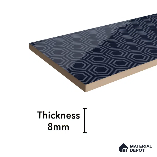 Subway Wall Tile TL 06427 AC Eterna Azure Cyan 12 x 4 inch Ceramic Glossy Finish - 8 mm | 24 Random Design | Suitable for Accent / Feature Walls, Bathroom, Kitchen Wall & Backsplashes