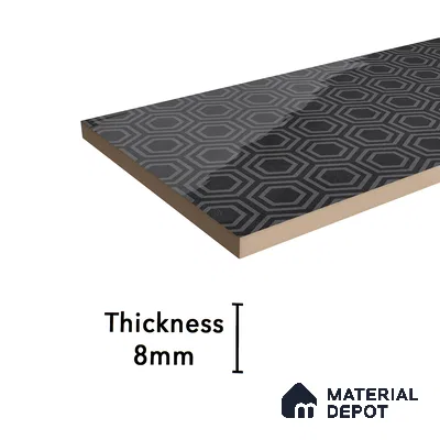 Subway Wall Tile TL 06427 AD Eterna Ash Nero 12 x 4 inch Ceramic Glossy Finish - 8 mm | 24 Random Design | Suitable for Accent / Feature Walls, Bathroom, Kitchen Wall & Backsplashes