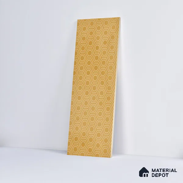 Subway Wall Tile TL 06427 AH Eterna Sunburst Blonde 12 x 4 inch Ceramic Glossy Finish - 8 mm | 24 Random Design | Suitable for Accent / Feature Walls, Bathroom, Kitchen Wall & Backsplashes