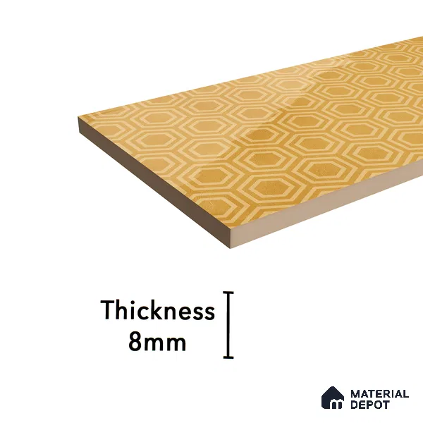 Subway Wall Tile TL 06427 AH Eterna Sunburst Blonde 12 x 4 inch Ceramic Glossy Finish - 8 mm | 24 Random Design | Suitable for Accent / Feature Walls, Bathroom, Kitchen Wall & Backsplashes