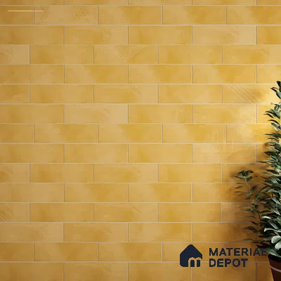Subway Wall Tile TL 06427 AH Eterna Sunburst Blonde 12 x 4 inch Ceramic Glossy Finish - 8 mm | 24 Random Design | Suitable for Accent / Feature Walls, Bathroom, Kitchen Wall & Backsplashes