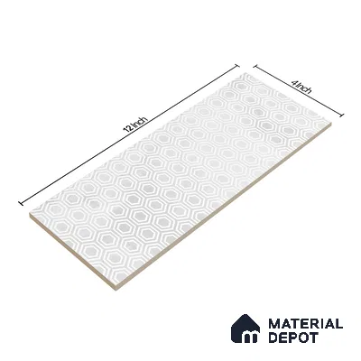 Subway Wall Tile TL 06427 AJ Eterna Frost Glacier 12 x 4 inch Ceramic Glossy Finish - 8 mm | 24 Random Design | Suitable for Accent / Feature Walls, Bathroom, Kitchen Wall & Backsplashes (Sample)