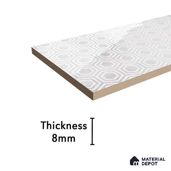 Subway Wall Tile TL 06427 AJ Eterna Frost Glacier 12 x 4 inch Ceramic Glossy Finish - 8 mm | 24 Random Design | Suitable for Accent / Feature Walls, Bathroom, Kitchen Wall & Backsplashes (Sample)
