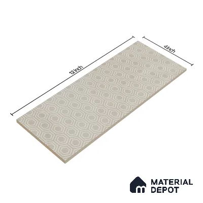 Subway Wall Tile TL 06427 B Eterna Almond Beige 12 x 4 inch Ceramic Glossy Finish - 8 mm | 24 Random Design | Suitable for Accent / Feature Walls, Bathroom, Kitchen Wall & Backsplashes (Sample)