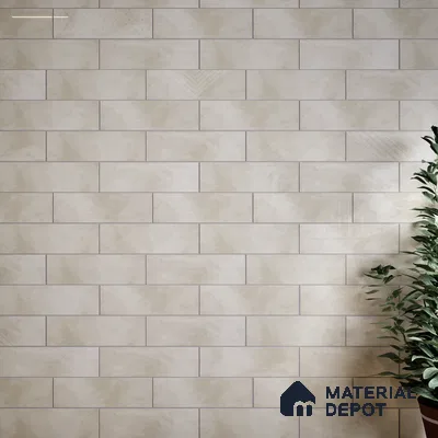 Subway Wall Tile TL 06427 B Eterna Almond Beige 12 x 4 inch Ceramic Glossy Finish - 8 mm | 24 Random Design | Suitable for Accent / Feature Walls, Bathroom, Kitchen Wall & Backsplashes (Sample)