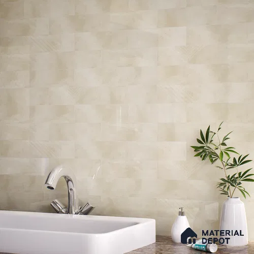 Subway Wall Tile TL 06427 Eterna Almond 12 x 4 inch Ceramic Glossy Finish - 8 mm  | Suitable for Accent / Feature Walls, Bathroom, Kitchen Wall & Backsplashes