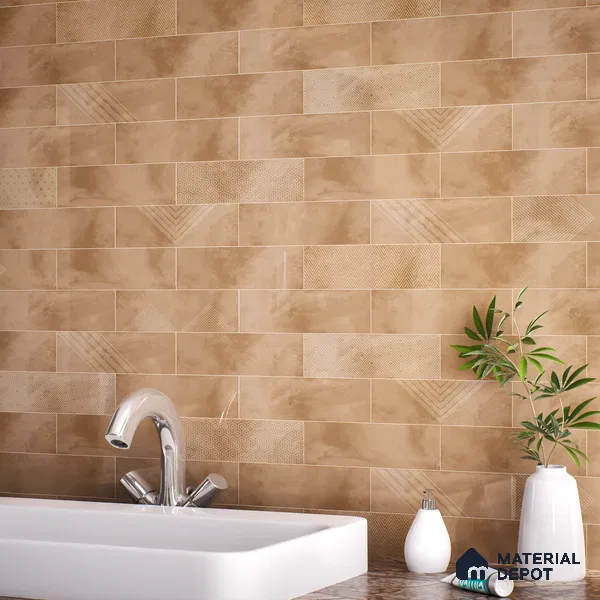 Subway Wall Tile TL 06427 C Eterna Mocha 12 x 4 inch Ceramic Glossy Finish - 8 mm  | Suitable for Accent / Feature Walls, Bathroom, Kitchen Wall & Backsplashes (Sample)