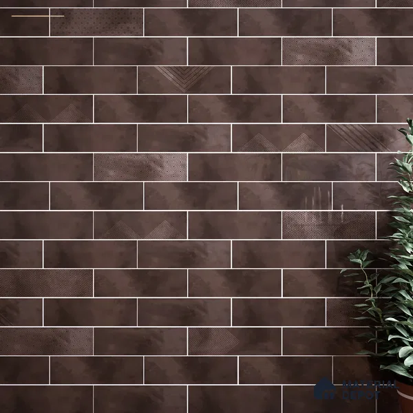Subway Wall Tile TL 06427 E Eterna Cocoa Bliss 12 x 4 inch Ceramic Glossy Finish - 8 mm  | Suitable for Accent / Feature Walls, Bathroom, Kitchen Wall & Backsplashes (Sample)