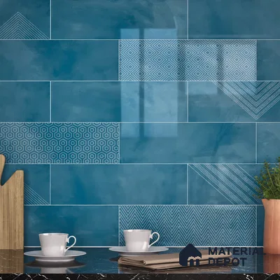 Subway Wall Tile TL 06427 G Eterna Seafoam 12 x 4 inch Ceramic Glossy Finish - 8 mm  | Suitable for Accent / Feature Walls, Bathroom, Kitchen Wall & Backsplashes (Sample)