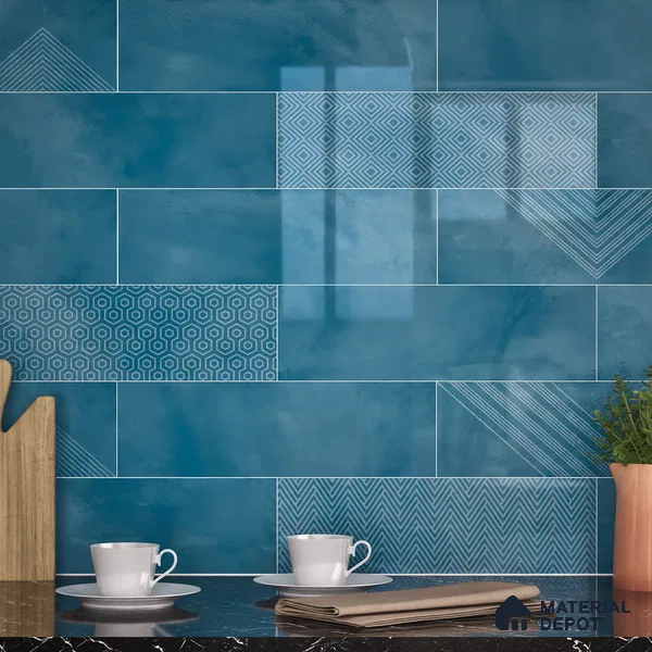 Subway Wall Tile TL 06427 G Eterna Seafoam 12 x 4 inch Ceramic Glossy Finish - 8 mm  | Suitable for Accent / Feature Walls, Bathroom, Kitchen Wall & Backsplashes (Sample)