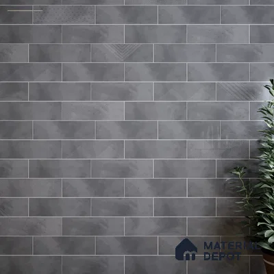 Subway Wall Tile TL 06427 M Eterna Silver Mist 12 x 4 inch Ceramic Glossy Finish - 8 mm  | Suitable for Accent / Feature Walls, Bathroom, Kitchen Wall & Backsplashes
