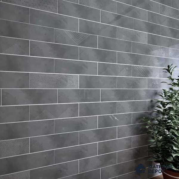 Subway Wall Tile TL 06427 M Eterna Silver Mist 12 x 4 inch Ceramic Glossy Finish - 8 mm  | Suitable for Accent / Feature Walls, Bathroom, Kitchen Wall & Backsplashes