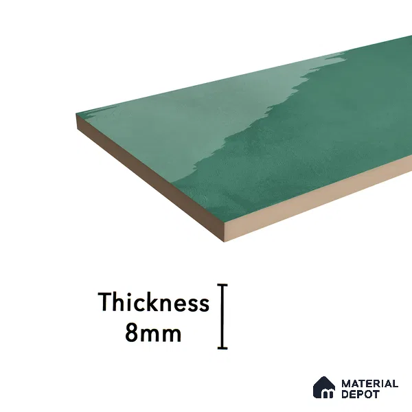 Subway Wall Tile TL 06427 O Eterna Emerald 12 x 4 inch Ceramic Glossy Finish - 8 mm  | Suitable for Accent / Feature Walls, Bathroom, Kitchen Wall & Backsplashes (Sample)