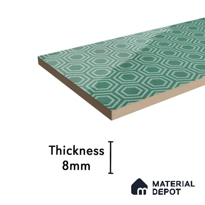 Subway Wall Tile TL 06427 P Eterna Emerald Green 12 x 4 inch Ceramic Glossy Finish - 8 mm | 24 Random Design | Suitable for Accent / Feature Walls, Bathroom, Kitchen Wall & Backsplashes