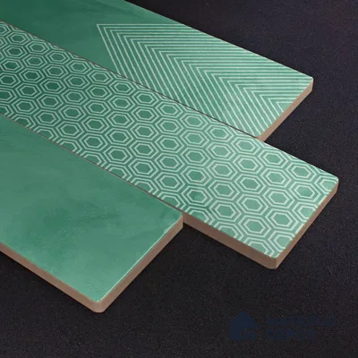 Subway Wall Tile TL 06427 P Eterna Emerald Green 12 x 4 inch Ceramic Glossy Finish - 8 mm | 24 Random Design | Suitable for Accent / Feature Walls, Bathroom, Kitchen Wall & Backsplashes