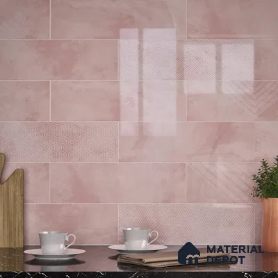 Subway Wall Tile TL 06427 Q Eterna Blossom 12 x 4 inch Ceramic Glossy Finish - 8 mm  | Suitable for Accent / Feature Walls, Bathroom, Kitchen Wall & Backsplashes (Sample)