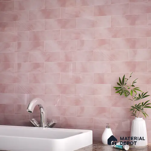Subway Wall Tile TL 06427 Q Eterna Blossom 12 x 4 inch Ceramic Glossy Finish - 8 mm  | Suitable for Accent / Feature Walls, Bathroom, Kitchen Wall & Backsplashes
