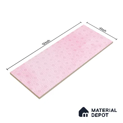 Subway Wall Tile TL 06427 R Eterna Blossom Pink 12 x 4 inch Ceramic Glossy Finish - 8 mm | 24 Random Design | Suitable for Accent / Feature Walls, Bathroom, Kitchen Wall & Backsplashes (Sample)