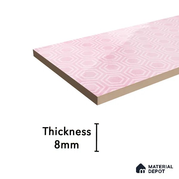 Subway Wall Tile TL 06427 R Eterna Blossom Pink 12 x 4 inch Ceramic Glossy Finish - 8 mm | 24 Random Design | Suitable for Accent / Feature Walls, Bathroom, Kitchen Wall & Backsplashes (Sample)