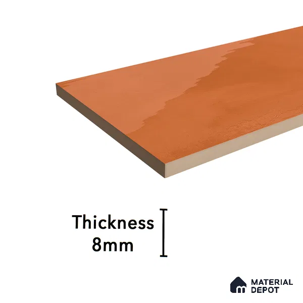 Subway Wall Tile TL 06427 U Eterna Tangerine 12 x 4 inch Ceramic Glossy Finish - 8 mm  | Suitable for Accent / Feature Walls, Bathroom, Kitchen Wall & Backsplashes (Sample)