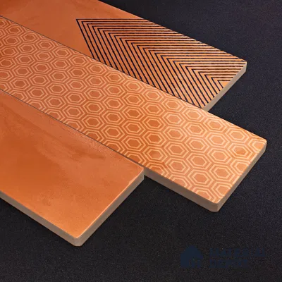 Subway Wall Tile TL 06427 U Eterna Tangerine 12 x 4 inch Ceramic Glossy Finish - 8 mm  | Suitable for Accent / Feature Walls, Bathroom, Kitchen Wall & Backsplashes (Sample)
