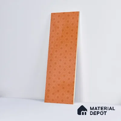 Subway Wall Tile TL 06427 V Eterna Tangerine Orange 12 x 4 inch Ceramic Glossy Finish - 8 mm | 24 Random Design | Suitable for Accent / Feature Walls, Bathroom, Kitchen Wall & Backsplashes (Sample)
