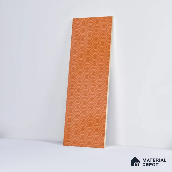 Subway Wall Tile TL 06427 V Eterna Tangerine Orange 12 x 4 inch Ceramic Glossy Finish - 8 mm | 24 Random Design | Suitable for Accent / Feature Walls, Bathroom, Kitchen Wall & Backsplashes (Sample)