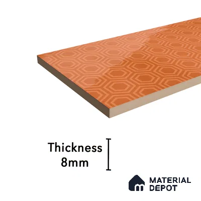 Subway Wall Tile TL 06427 V Eterna Tangerine Orange 12 x 4 inch Ceramic Glossy Finish - 8 mm | 24 Random Design | Suitable for Accent / Feature Walls, Bathroom, Kitchen Wall & Backsplashes (Sample)